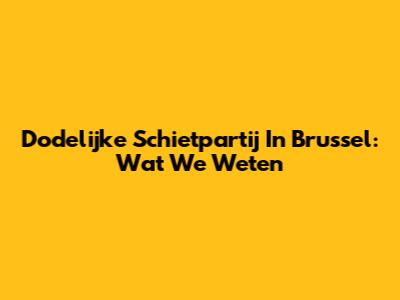 Dodelijke Schietpartij In Brussel: Wat We Weten