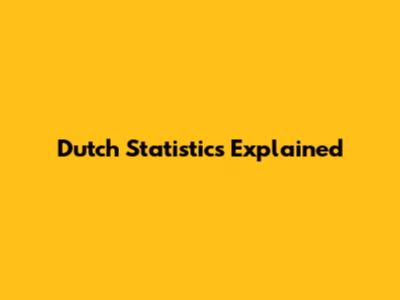 Dutch Statistics Explained