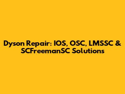 Dyson Repair: IOS, OSC, LMSSC & SCFreemanSC Solutions