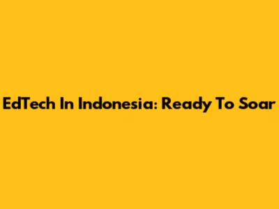 EdTech In Indonesia: Ready To Soar