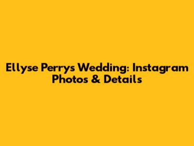 Ellyse Perry's Wedding: Instagram Photos & Details