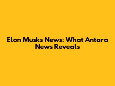 Elon Musk's News: What Antara News Reveals