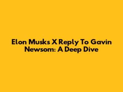 Elon Musk's X Reply To Gavin Newsom: A Deep Dive