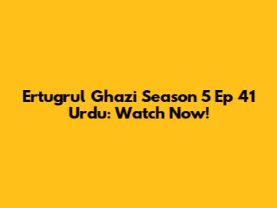 Ertugrul Ghazi Season 5 Ep 41 Urdu: Watch Now!