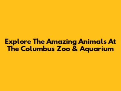 Explore The Amazing Animals At The Columbus Zoo & Aquarium