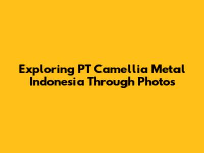 Exploring PT Camellia Metal Indonesia Through Photos