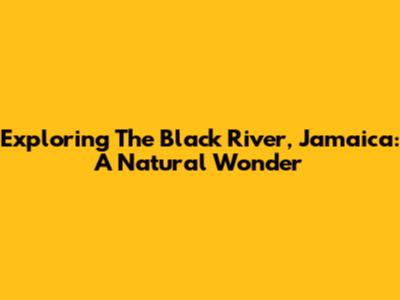 Exploring The Black River, Jamaica: A Natural Wonder