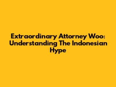 Extraordinary Attorney Woo: Understanding The Indonesian Hype