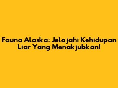 Fauna Alaska: Jelajahi Kehidupan Liar Yang Menakjubkan!