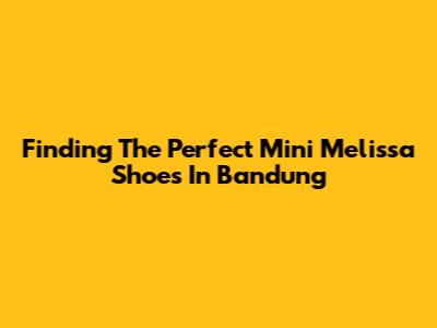 Finding The Perfect Mini Melissa Shoes In Bandung