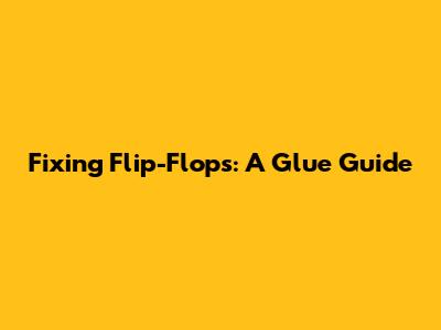 Fixing Flip-Flops: A Glue Guide