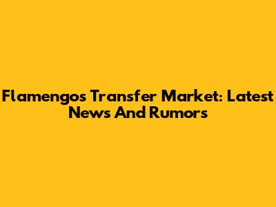 Flamengo's Transfer Market: Latest News And Rumors