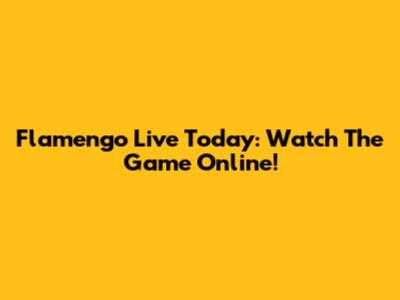 Flamengo Live Today: Watch The Game Online!