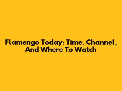 Flamengo Today: Time, Channel, And Where To Watch