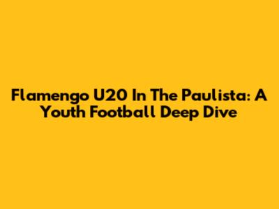 Flamengo U20 In The Paulista: A Youth Football Deep Dive