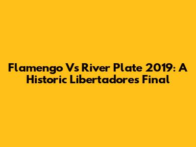Flamengo Vs River Plate 2019: A Historic Libertadores Final