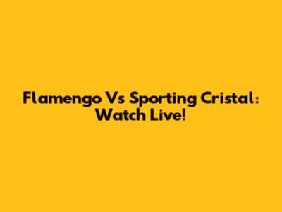 Flamengo Vs Sporting Cristal: Watch Live!