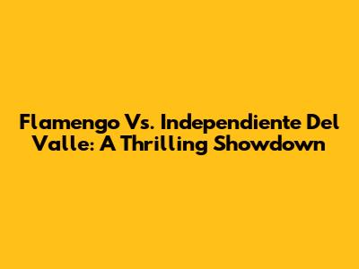 Flamengo Vs. Independiente Del Valle: A Thrilling Showdown