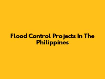 Flood Control Projects In The Philippines