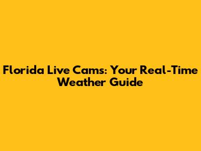 Florida Live Cams: Your Real-Time Weather Guide