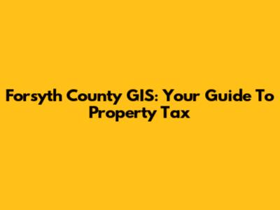 Forsyth County GIS: Your Guide To Property Tax