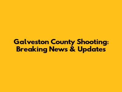 Galveston County Shooting: Breaking News & Updates