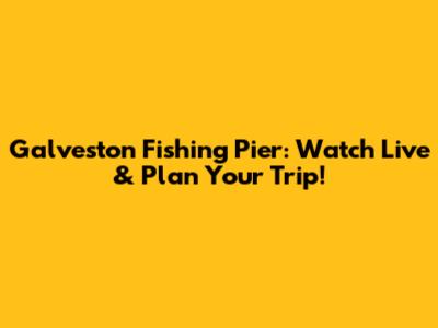 Galveston Fishing Pier: Watch Live & Plan Your Trip!