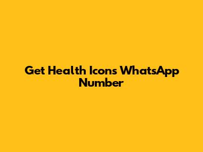 Get Health Icon's WhatsApp Number