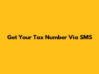 Get Your Tax Number Via SMS