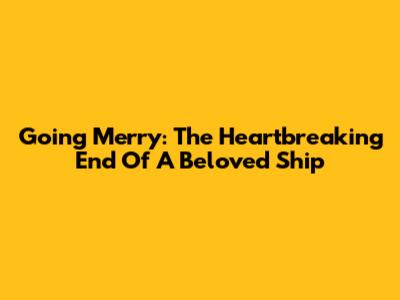 Going Merry: The Heartbreaking End Of A Beloved Ship