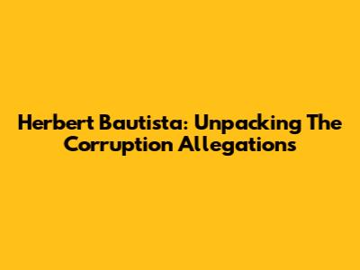 Herbert Bautista: Unpacking The Corruption Allegations