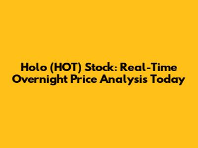 Holo (HOT) Stock: Real-Time Overnight Price Analysis Today
