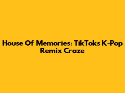 House Of Memories: TikTok's K-Pop Remix Craze