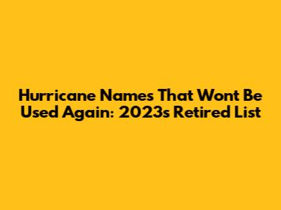 Hurricane Names That Won't Be Used Again: 2023's Retired List