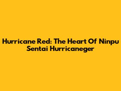Hurricane Red: The Heart Of Ninpu Sentai Hurricaneger