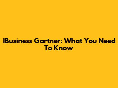 IBusiness Gartner: What You Need To Know