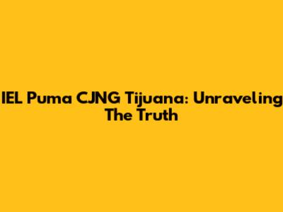 IEL Puma CJNG Tijuana: Unraveling The Truth