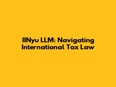 IINyu LLM: Navigating International Tax Law