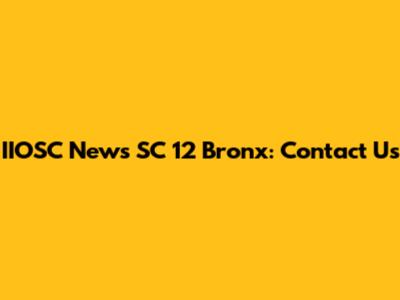 IIOSC News SC 12 Bronx: Contact Us