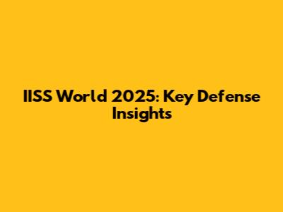 IISS World 2025: Key Defense Insights