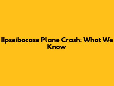 IIpseibocase Plane Crash: What We Know