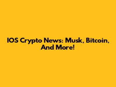 IOS Crypto News: Musk, Bitcoin, And More!