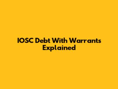 IOSC Debt With Warrants Explained