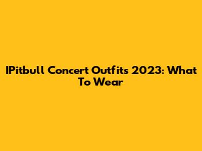 IPitbull Concert Outfits 2023: What To Wear