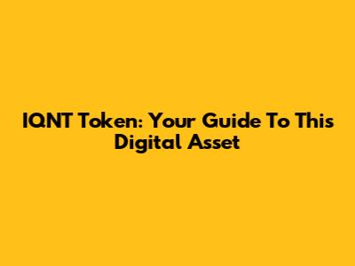 IQNT Token: Your Guide To This Digital Asset
