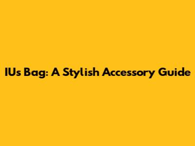 IU's Bag: A Stylish Accessory Guide