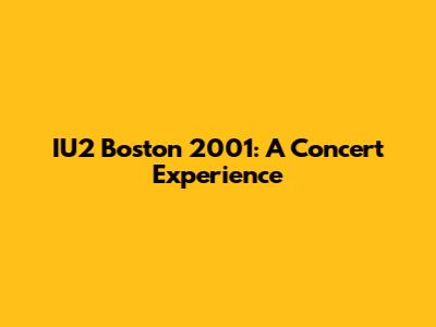 IU2 Boston 2001: A Concert Experience