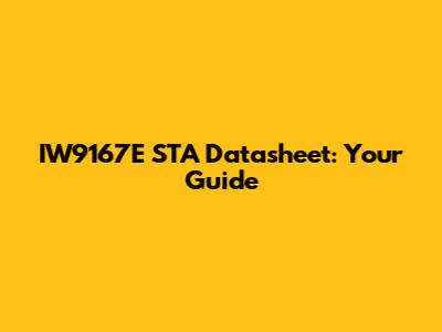 IW9167E STA Datasheet: Your Guide