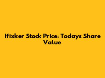 Ifixker Stock Price: Today's Share Value