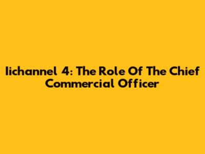 Iichannel 4: The Role Of The Chief Commercial Officer